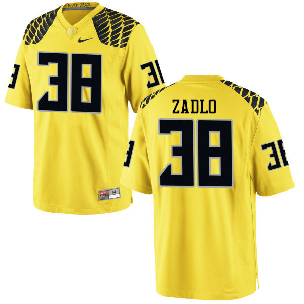 Men #38 Jaren Zadlo Oregon Ducks College Football Jerseys-Yellow - Click Image to Close